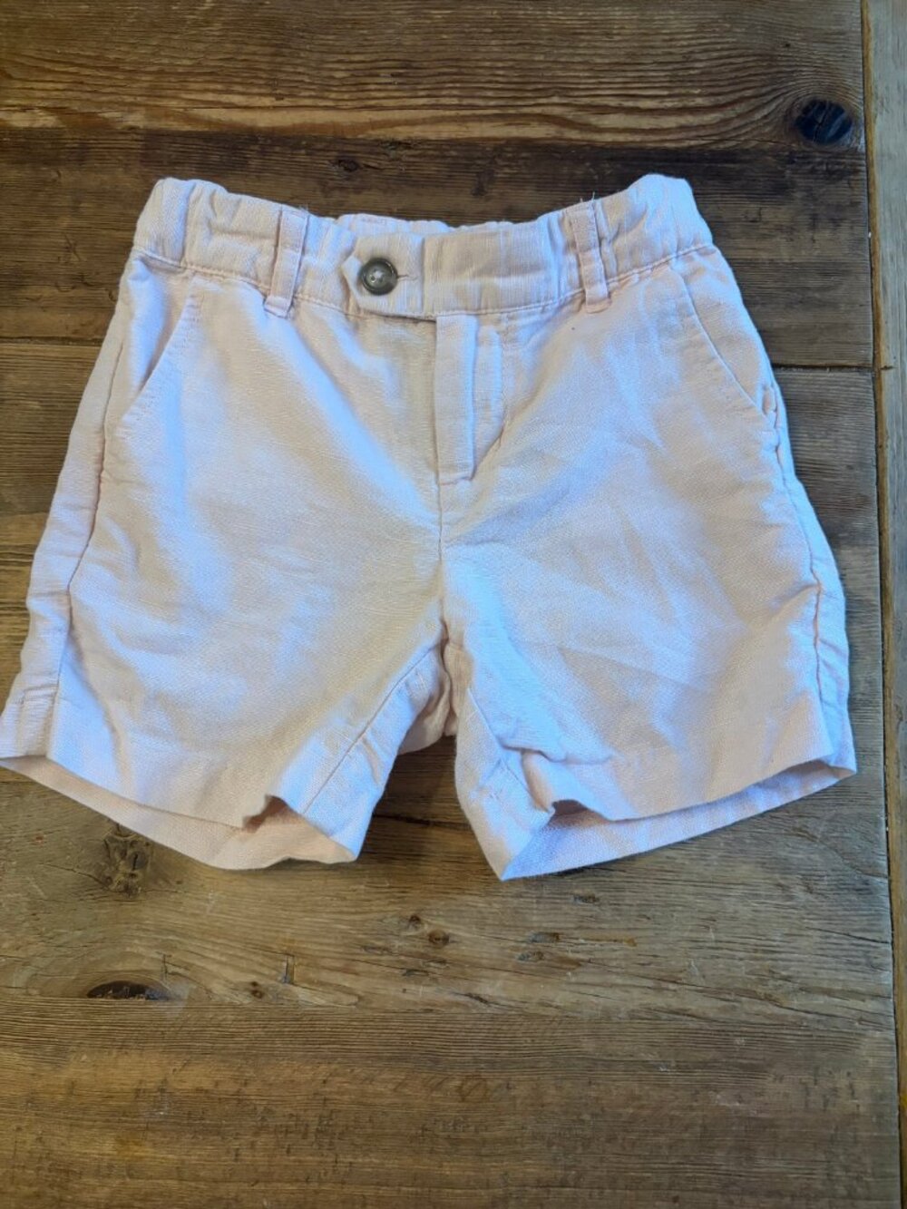 Janie and Jack Boys 2T Light Pink Linen Blend Shorts